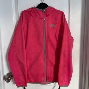 North Face Full Zip Hooded Pink Coat Youth Large